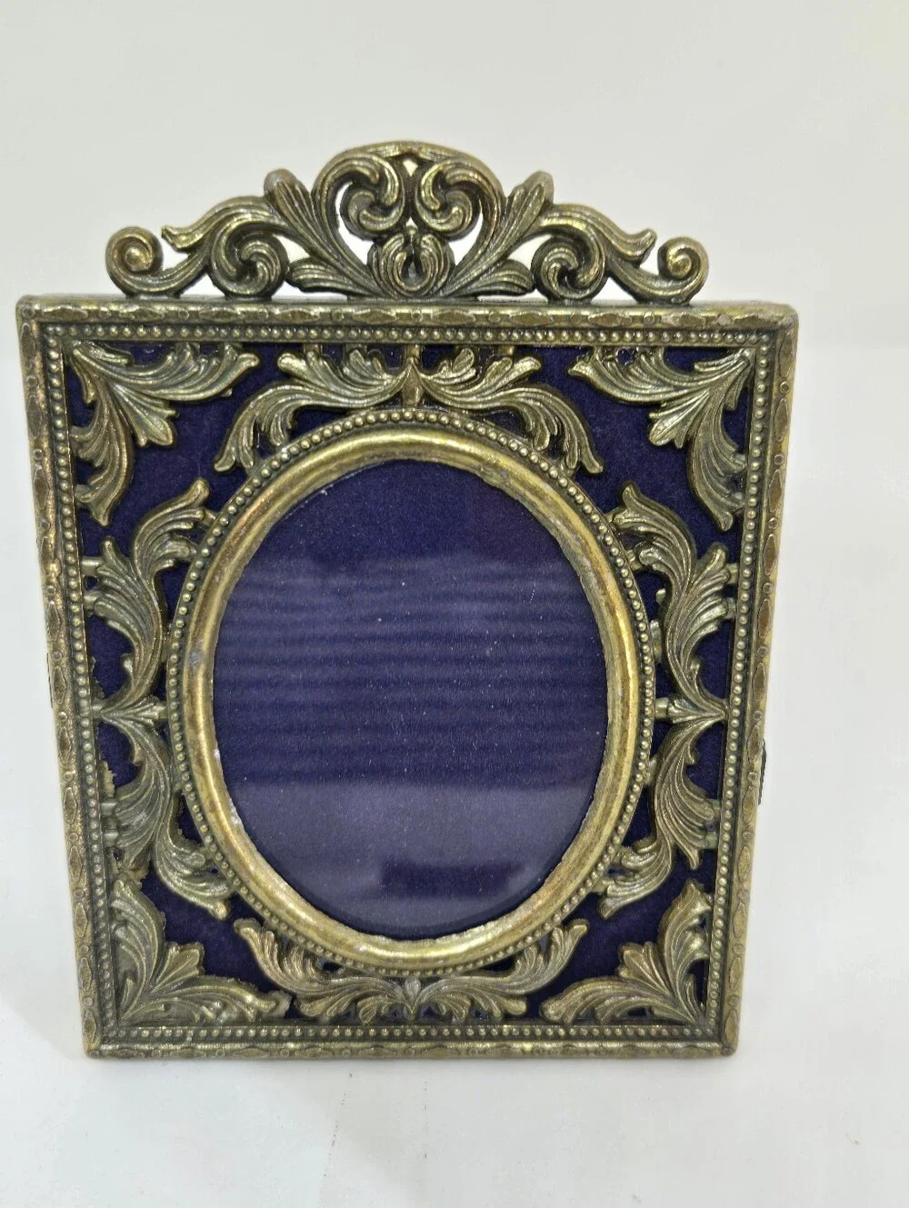 Vtg Italian Ornate Metal Photo Frame